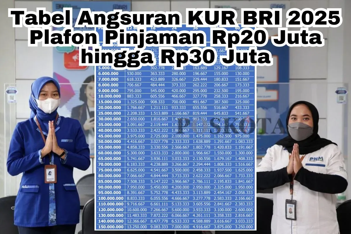 Tabel Angsuran Kur Bri Maret Untuk Plafon Pinjaman Rp Juta