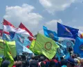 Para buruh akan menggelar perayaan Hari Buruh Internasional 2026 besok, Jumat, 1 Mei 2026 di Monas. (Sumber: Poskota/Pandi Ramedhan)