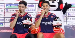 Pasangan ganda putra Indonesia, Fajar Alfian dan Muhammad Rian Ardianto. (Sumber: Instagram/@badminton.ina)