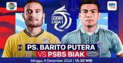 Link live streaming pertandingan Barito Putera vs PSBS Biak, pada pekan ke-13 Liga 1 2024-2025.  (Sumber: Vidio)