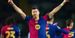 Robert Lewandowski, striker Barcelona, siap menggetarkan gawang Leganes. (Sumber: X/@FCBarcelona)