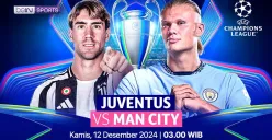 Streaming matchday 6 phase league Liga Champions 2024-2025 antara Juventus vs Manchester City.  (Sumber:  | Foto: Vidio)