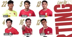 Starting XI Timnas Indonesia saat hadapi Laos yang disiarkan secara streaming dan free to air di RCTI serta GTV. (Sumber: Instagram @timnasindonesia)