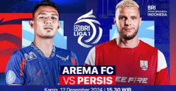 Streaming Arema FC vs Persis Solo di pekan 14 Liga 1 musim 2024-25. (Sumber: Vidio)