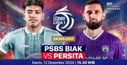 Link live streaming pertandingan PSBS Biak vs Persita Tangerang, pada pekan ke-14 Liga 1 2024-25. (Sumber:  | Foto: Vidio)