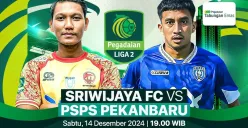 Link live streaming pertandingan Sriwijaya FC vs PSPS Riau, pada pekan ke-15 Liga 2 2024-2025. (Sumber:  | Foto: Vidio)