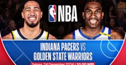 Link live streaming Indiana Pacers vs Golden State Warriors. (Sumber: Vidio)