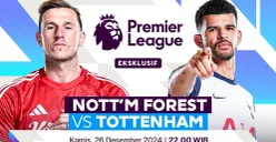 Link live streaming Nottingham Forest vs Tottenham Hotspur. (Sumber: Vidio)