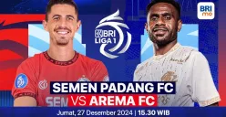 Link live streaming pertandingan Semen Padang vs Arema FC, pada pekan ke-16 Liga 1 2024-25. (Sumber:  | Foto: Vidio)