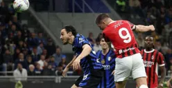 Harapan Inter untuk meraih treble musim ini pupus setelah kalah dari AC Milan di semifinal Coppa Italia. (Sumber: Instagram/@filotramo)