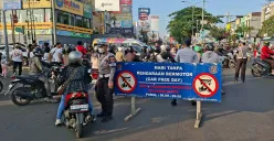 Suasana Car Free Day (CFD) di Jalan Margonda, Kota Depok. (Sumber: Poskota/Angga Pahlevi)