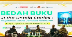Densus 88 Anti Teror Polri bersama Universitas Muhammadiyah Surabaya (UMSurabaya) menggelar acara bedah buku bertajuk “JI The Untold Story (Perjalanan Kisah Jamaah Islamiyah)”. (Sumber: Istimewa)