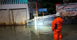 Genangan yang terjadi di Kelurahan Bidara Cina, JakartaTimur, pada Selasa, 5 Agustus 2025, dini hari. (Sumber: BPBD)