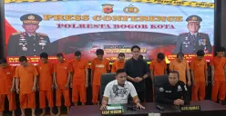 Konferensi pers curanmor di Mapolresta Bogor Kota, Rabu, 6 Agustus 2025. (Sumber: Poskota/Giffar Rivana)