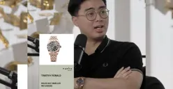 Timothy Ronald mengenakan jam tangan mewah merek Rolex. (Sumber: TikTok)