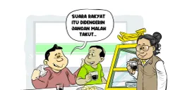 Ilustrasi obrolan warteg, warga menekankan pentingnya pemimpin mendengar suara rakyat. Pesan ini disampaikan sambil menikmati kopi dan kudapan sederhana. (Sumber: Poskota/Arif Setiadi)