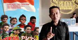 Potret poster film animasi Merah Putih One For All (kiri) dan sosok produser Toto Soegriwo (kanan). (Sumber: Instagram/totosoegriwo)