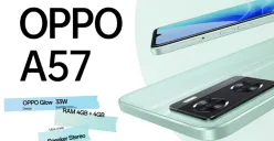 Cek spesifikasi lengkap OPPO A57 chipset Dimensity 810, kamera 13MP, RAM 8GB, dan keunggulan lainnya. Apakah worth dibeli. (Sumber: oppo.com)