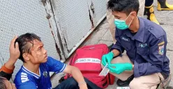 Korban luka saat bantu pemadaman api kebakaran di permukiman padat penduduk wilayah Tambora, Jakarta Barat, Rabu, 13 Agustus 2025. (Sumber: Dok. Damkar)