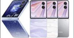 Honor V Flip 2 hadir dengan desain layar luar besar dan kamera belakang simetris, siap bersaing di pasar ponsel lipat 2025. (Sumber: Pinterest)