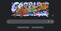 Google rayakan HUT RI Ke-80 dengan doodle pacu jalur (Sumber: Screenshot Google)