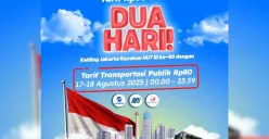 Terakhir! Nikmati tarif MRTKRL Jakarta hanya Rp80 hingga 18 Agustus 2025. Ini ketentuan lengkapnya sesuai pengumuman pemerintah. (Sumber: Instagram/@dishubdkijakarta)