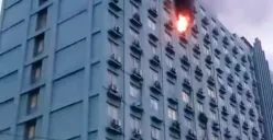 Apartemen City Park, Cengkareng, Jakarta Barat, terbakar pada Selasa, 19 Agustus 2025. (Sumber: Dok Warga)