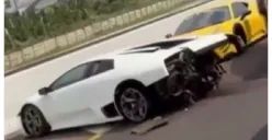 Erik Soetiono tengah menjadi sorotan usai insiden kecelakaan tunggal yang melibatkan mobil mewah Lamborghini di Tol Kunciran, Tangerang. (Sumber: X/@AboutTNG)
