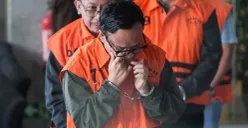Wamenaker Immanuel Ebenezer ditetapkan KPK sebagai tersangka kasus pemerasan di Gedung Merah Putih, Kelurahan Guntur, Kecamatan Setiabudi, Jakarta Selatan, Jumat, 22 Agustus 2025. (Sumber: Poskota/Bilal Nugraha Ginanjar)