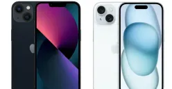 Potret iPhone 13 (kiri) dan iPhone 15 (kanan). (Sumber: iBox)