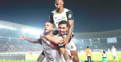 Potret pemain Persija Jakarta saat merayakan gol. (Sumber: Persija)