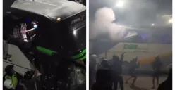 Kolase kericuhan PSIM Yogyakarta vs Persib Bandung usai bertanding di Stadion Sultan Agung, Bantul, Minggu malam, 24 Agustus 2025 (Sumber: X/ @zidqfaturrohim)