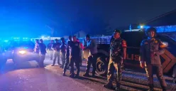 Polisi melakukan patroli disejumlah wilayah Kecamatan Cibungbulang, mengantisipasi tindak kriminal, salah satunya di Jalan Baru Galuga. (Sumber: Polres Bogor)