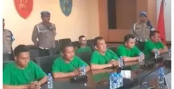 Tampang tujuh anggota Brimob Polda Metro yang terlibat kasus tewasnya Affan Kurniawan. (Sumber: Instagram/@divisipropampolri)