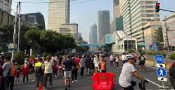 Situasi kegiatan CFD di kawasan Sarinah, Jakarta Pusat pada Minggu, 31 Agustus 2025. (Sumber: POSKOTA | Foto: M Tegar Jihad)