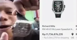 Jam Tangan Richard Mille Diperkirakan senilai Rp11,7 miliar. (Sumber: X/@is_pelssy)