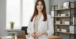 Hasil prompt Gemini AI foto cewek jadi dokter cantik dan elegan (Sumber: Freepik/cookie-studio)