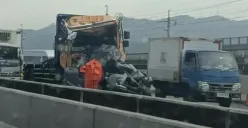 Kecelakaan Beruntun di Tol Purbaleunyi Libatkan Truk Kontainer dan Sejumlah Mobil Penumpang (Sumber: X/@sigittony4)