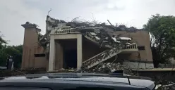 Kondisi bangunan di wilayah Kelapa Gading, Jakarta Utara, yang roboh dan menimpa seorang mandor proyek pada Kamis, 4 Desember 2025. (Sumber: Istimewa)