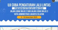 Ilustrasi rekayasa lalu lintas di Jalan Lebak Bulus dengan sistem SSA. (Sumber: Instagram/@dishubdkijakarta)