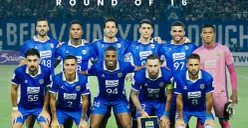 Deretan pemain Persib Bandung saat berhadapan dengan Bangkok United. Persib lolos ke babak 16 besar AFC Champions League Two (ACL 2). (Sumber: Persib)