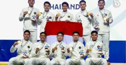 Sea Games 2025, Perolehan medali emas cabor bulu tangkis beregu putra. (Sumber: Instagram/@badminton.ina)