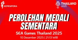 Klasemen medali SEA Games 2025. (Sumber: Instagram/@kemenpora)