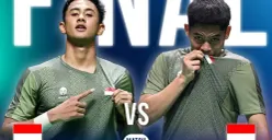 All Indonesian Final antara Alwi Farhan vs Moh. Zaki Ubaidillah di final SEA games 2025. (Sumber: Instagram/@badminton.ina)