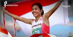 Atlet atletik perempuan Indonesia sumbangkan medali emas di SEA Games 2025. (Sumber: Instagram/@kemenpora)