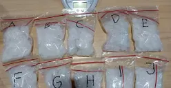 Barang bukti sabu yang disita Polsek Bojongsari Depok dari tiga pelaku yang merupakan kurir. (Sumber: Istimewa)