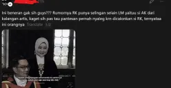 Mnetion dari dari salah satu netizen Threads bahwa RK dirumorkan dekat dengan AK (Sumber: Threads/@novela.puri)