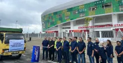 Direksi Bank Mandiri melepas bantuan tambahan untuk korban bencana Sumatra di di Medan, Rabu, 17 Desember 2025. (Sumber: Dok. Bank Mandiri)