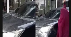 Aksi wanita rusak kaca mobil viral (Sumber: TikTok/helimyokta)