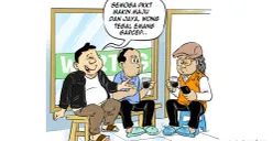 Obrolan warteg hari ini. (Sumber: Poskota/Arif Setiadi)